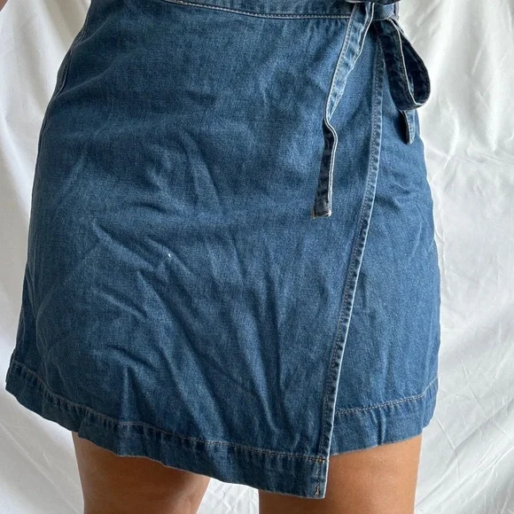 Gap Denim Wrap Tie Skirt - Picture 2 of 11